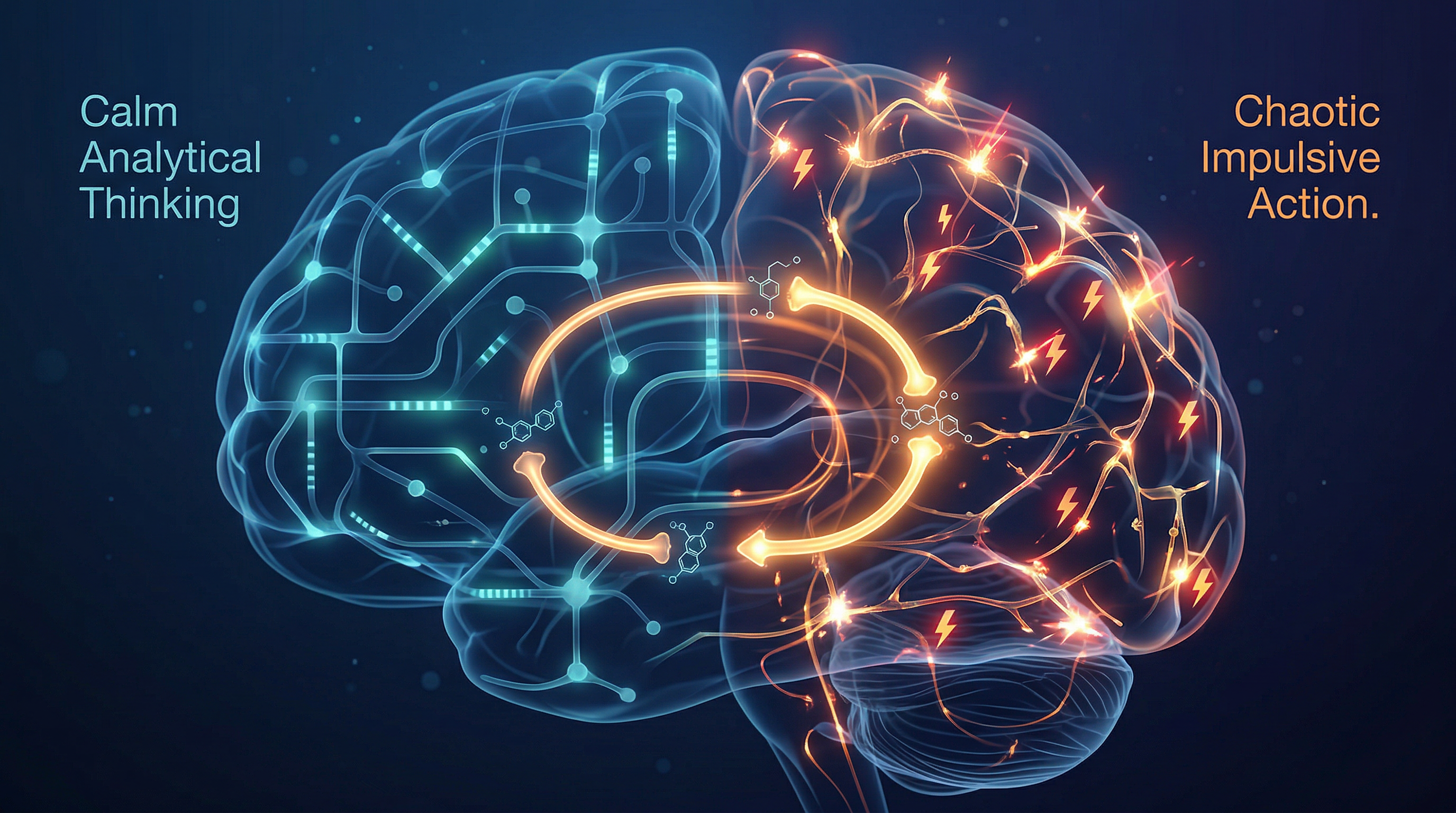 Abstract cerebral illustration representing sensation-seeking and overtrading